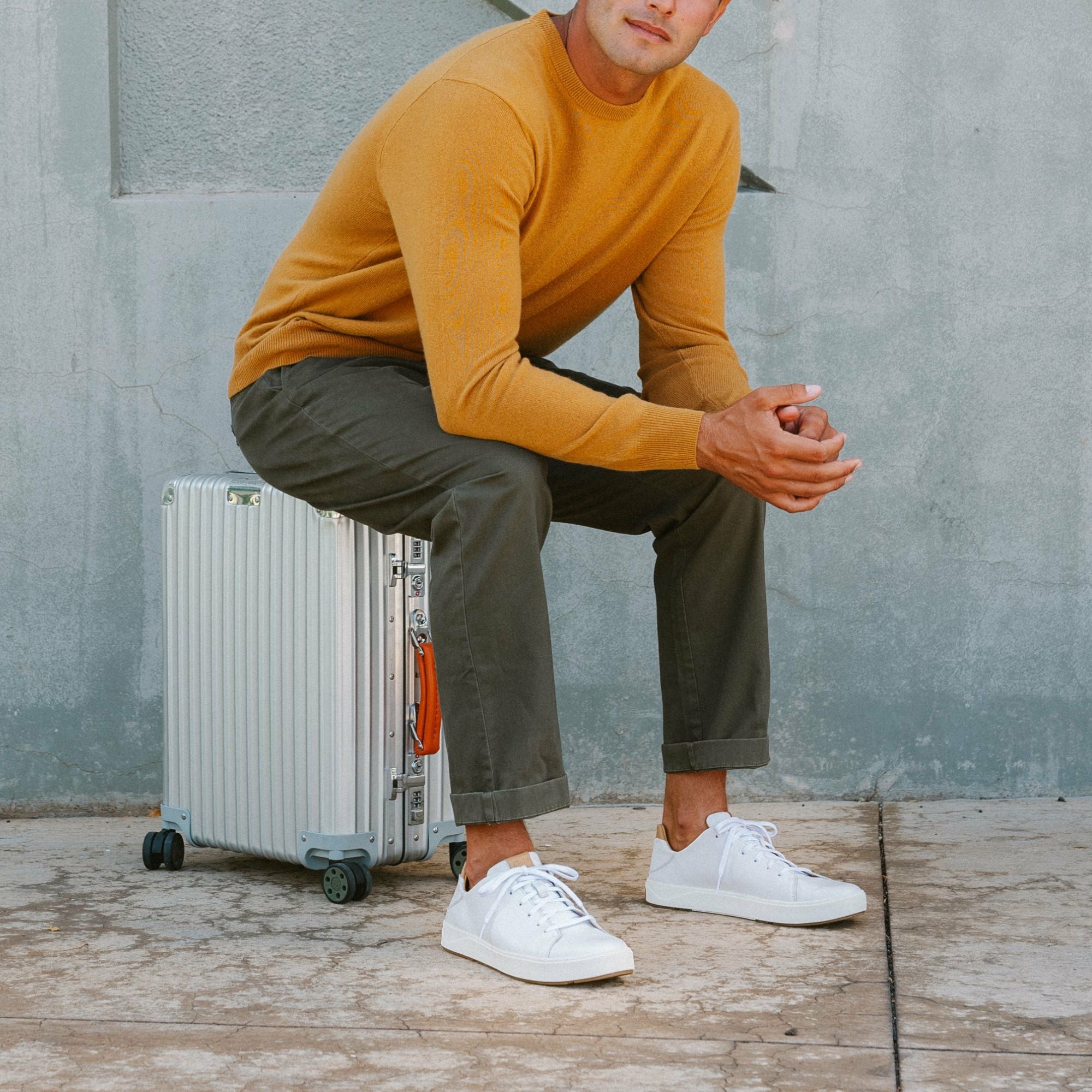 Lae‘ahi Lī ‘Ili Men's Leather Sneakers - Bright White - Image 6