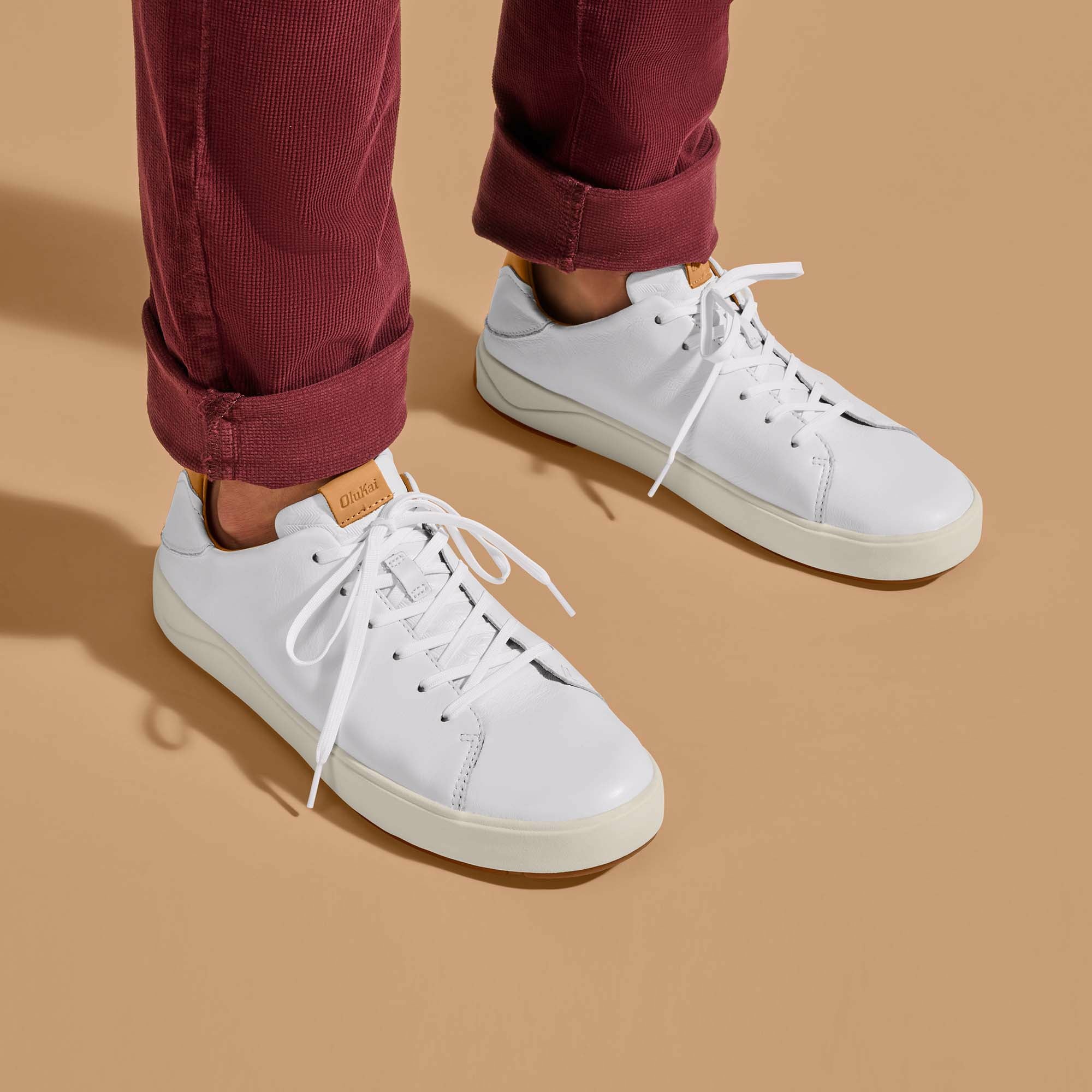 Lae‘ahi Lī ‘Ili Men's Leather Sneakers - Bright White - Image 7