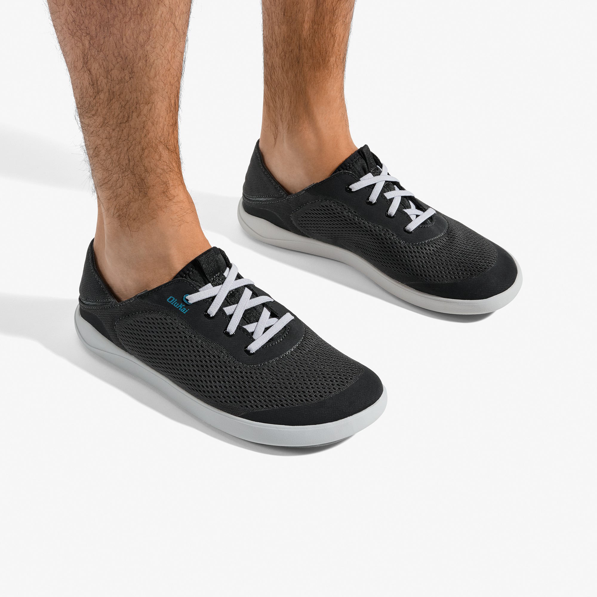 Moku Pae Men's Boat Shoes - Black / Blue Coral - Image 2