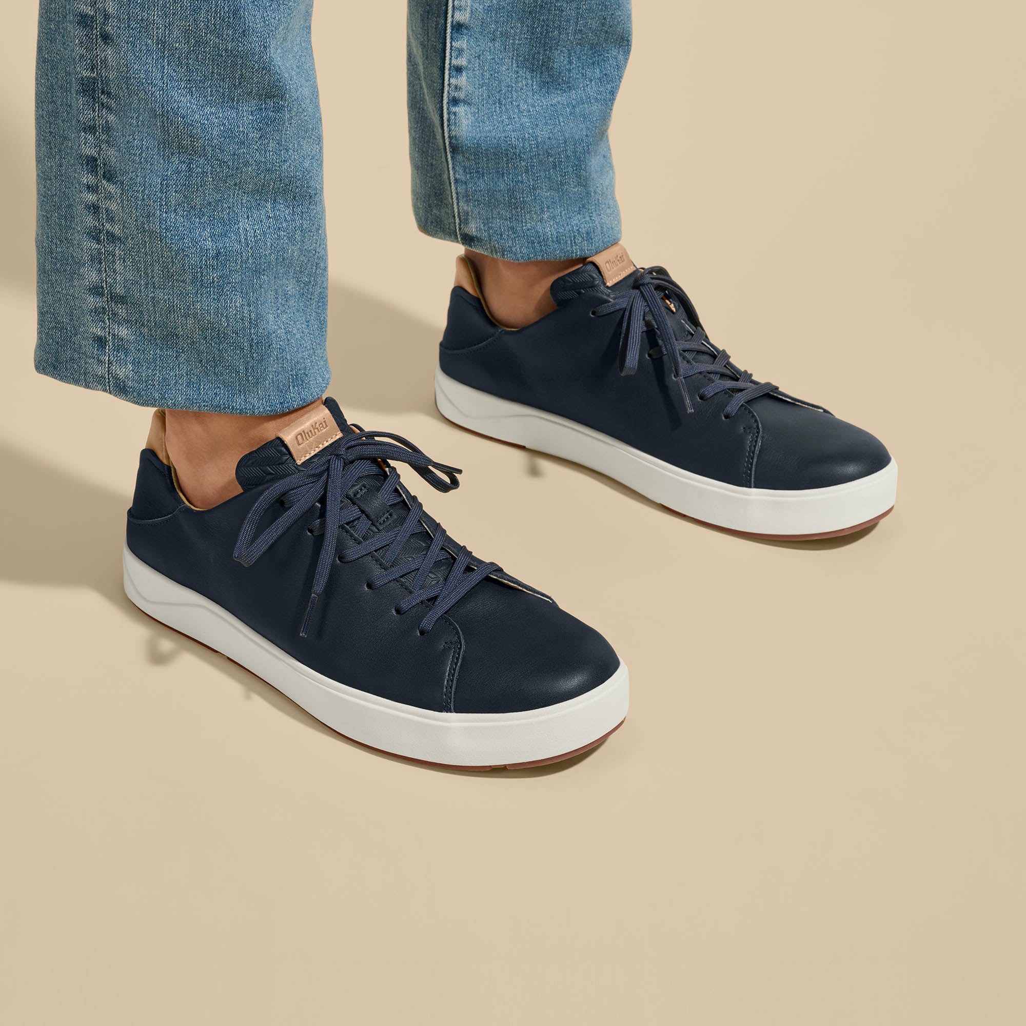 Lae‘ahi Lī ‘Ili Men's Leather Sneakers - Trench Blue - Image 2