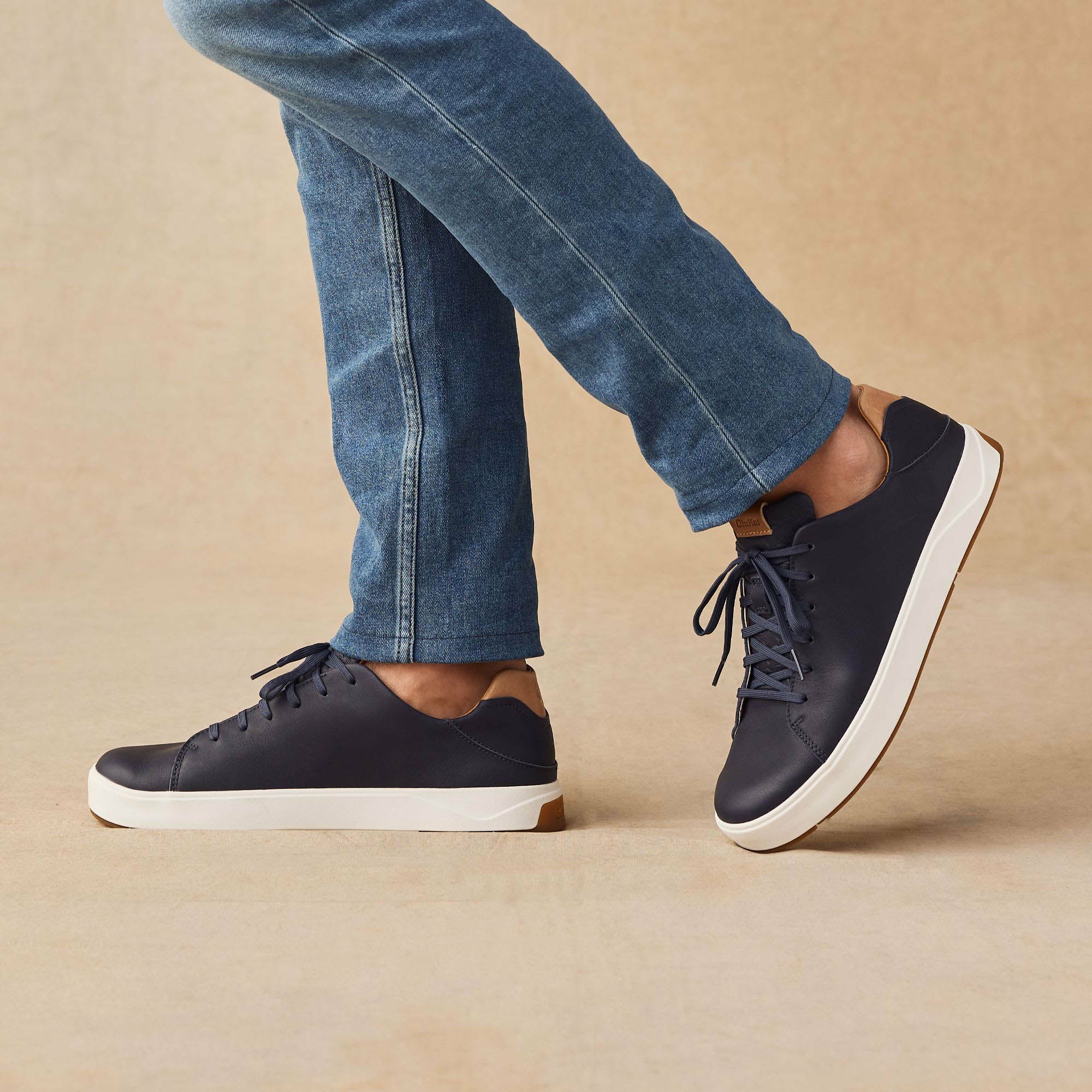 Lae‘ahi Lī ‘Ili Men's Leather Sneakers - Trench Blue - Image 7