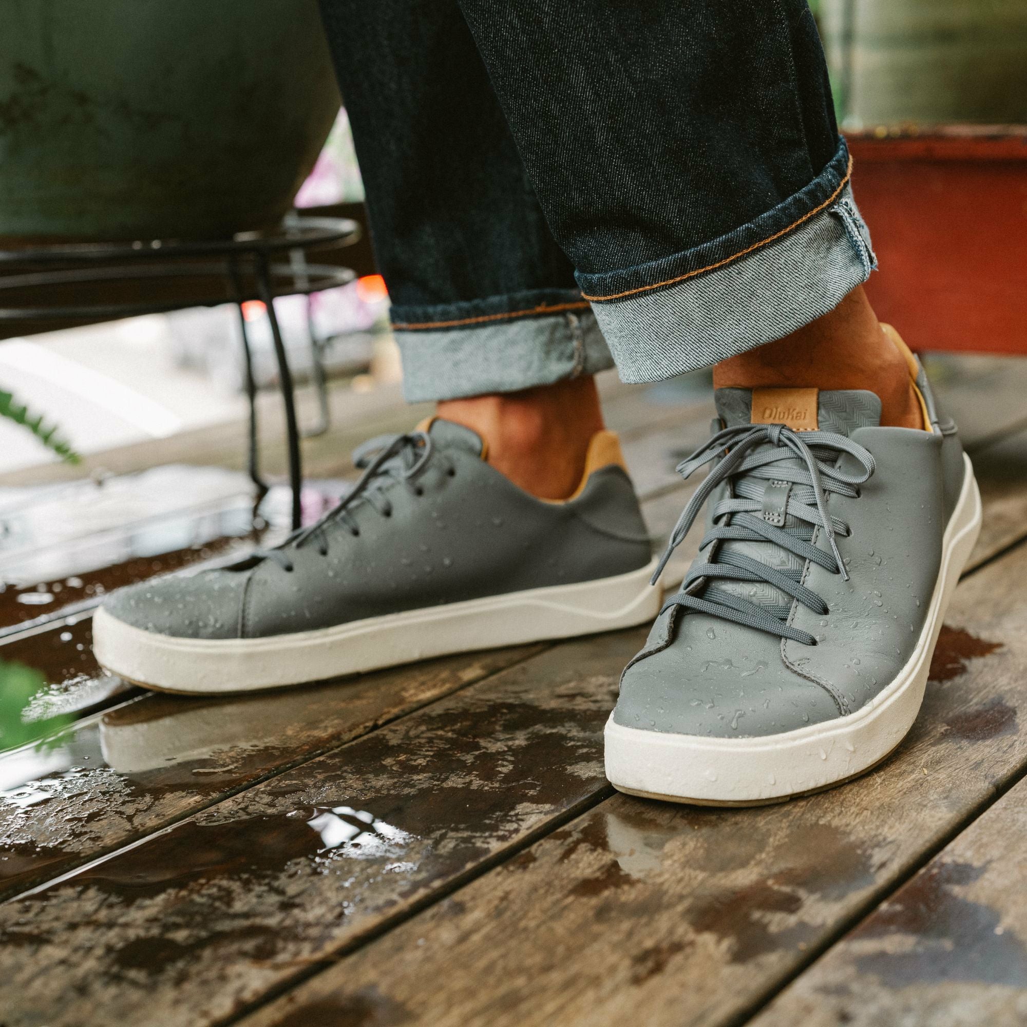 Lae‘ahi Lī ‘Ili Men's Leather Sneakers - Stone - Image 4