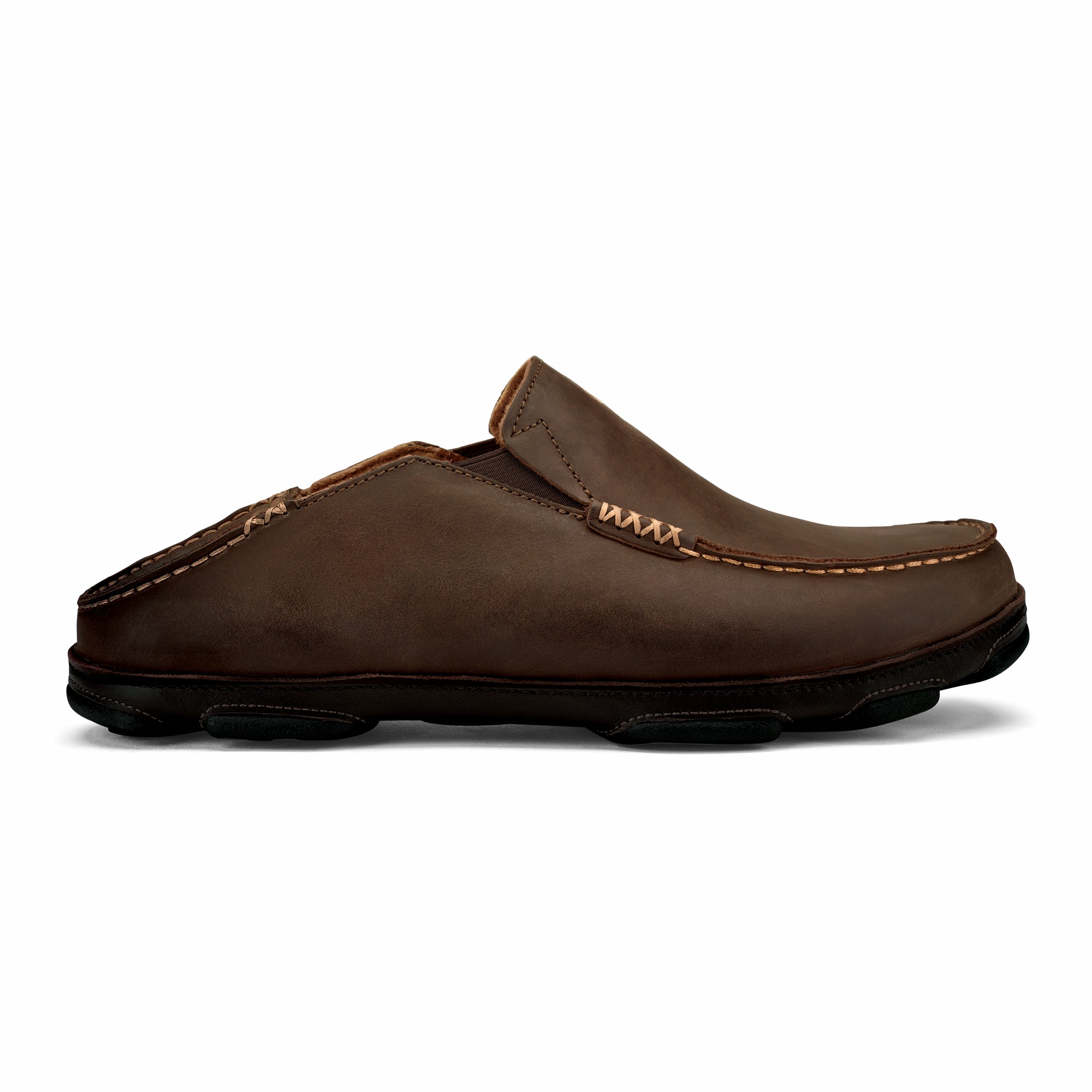 Moloā Men's Leather Slip On Shoes - Dark Wood / Dark Java - Image 3