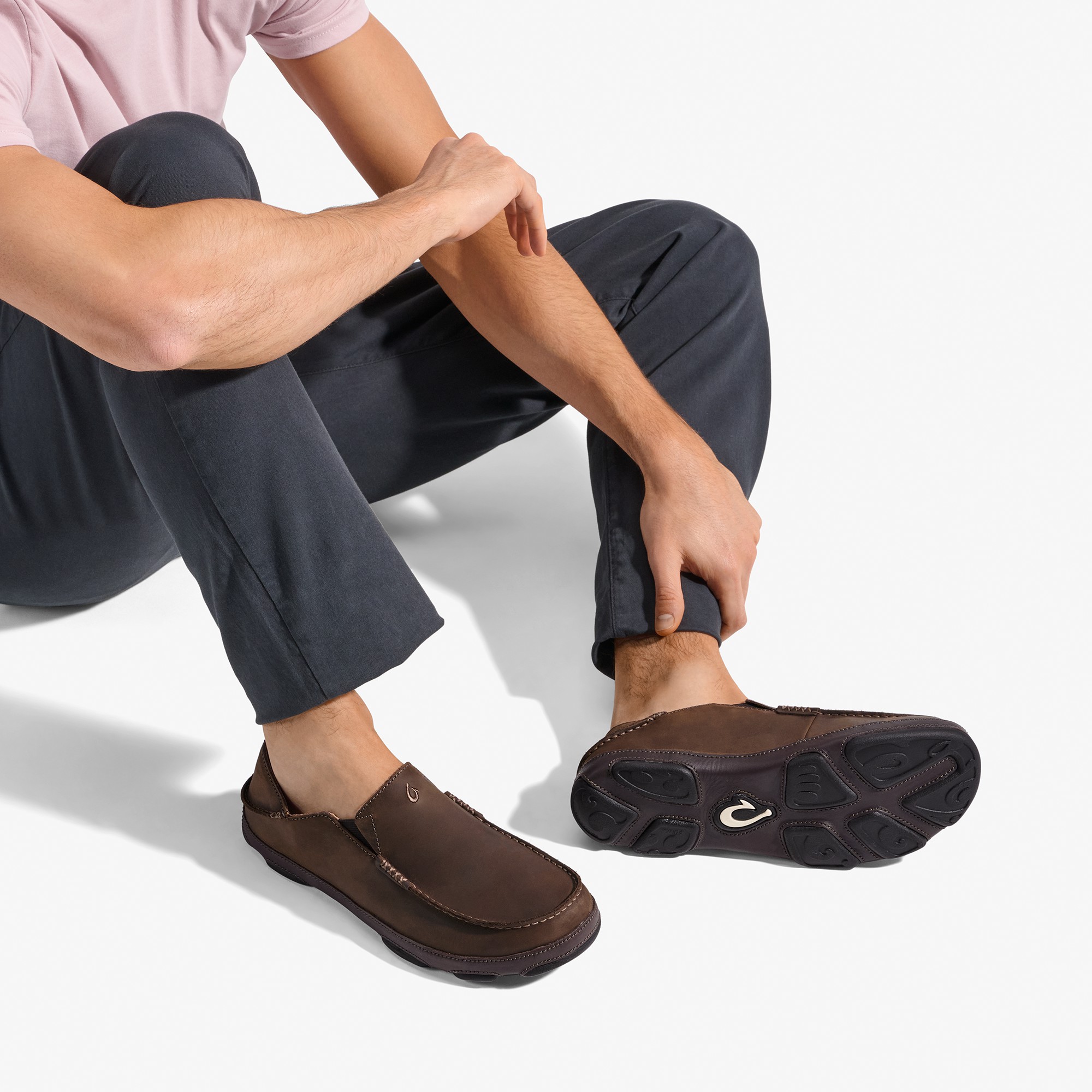 Moloā Men's Leather Slip On Shoes - Dark Wood / Dark Java - Image 6
