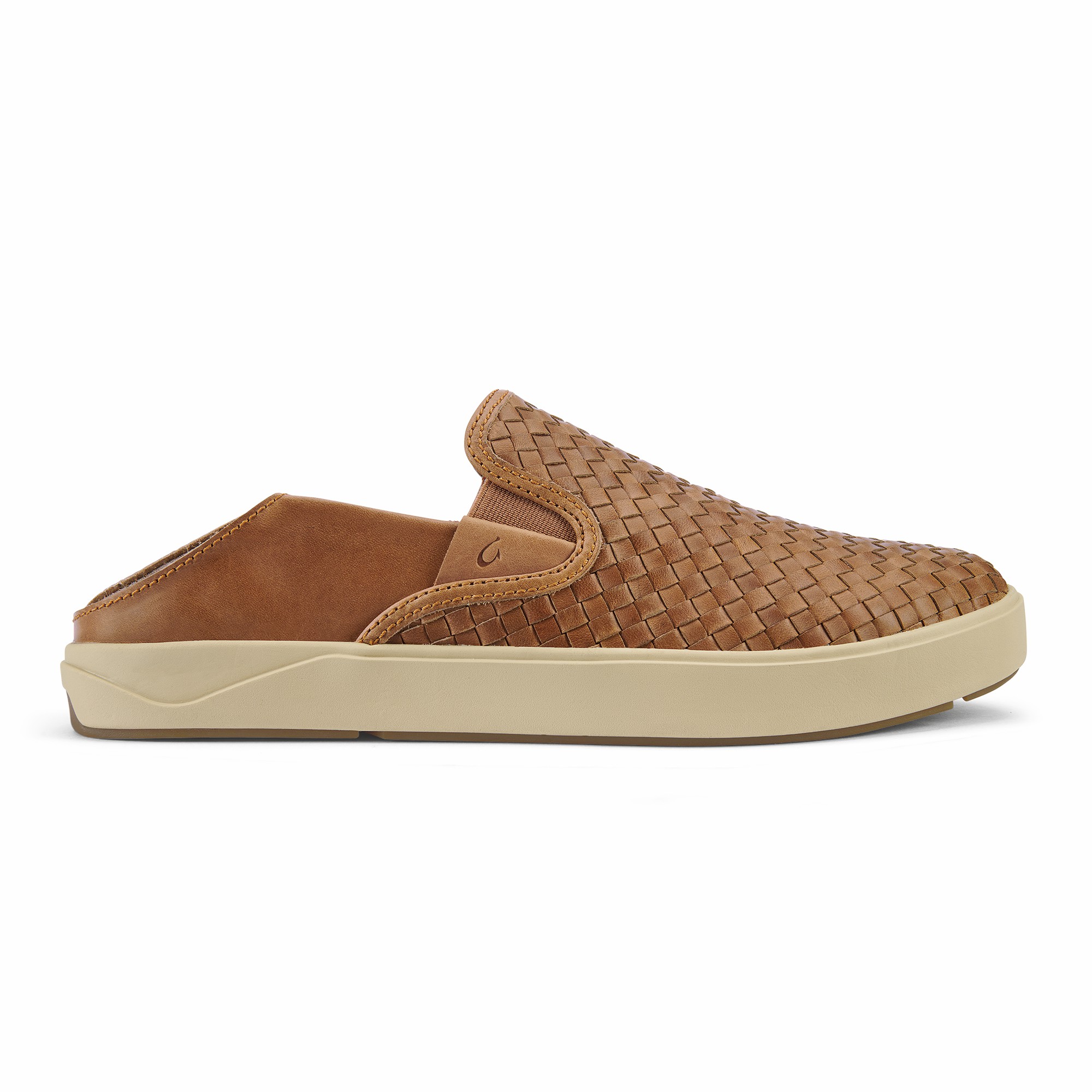 Lae‘ahi Lauhala Men's Leather Slip-On Sneakers - Fox - Image 4