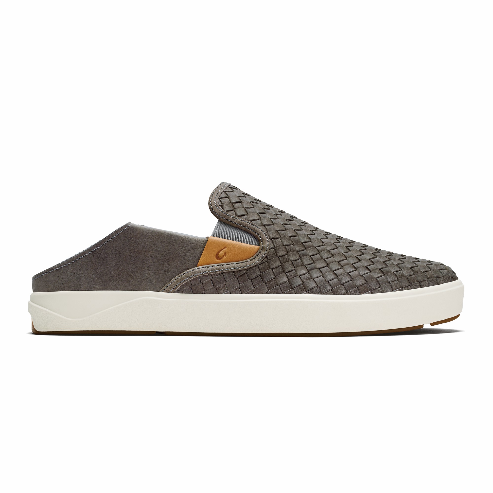 Lae‘ahi Lauhala Men's Leather Slip-On Sneakers - Ash - Image 4
