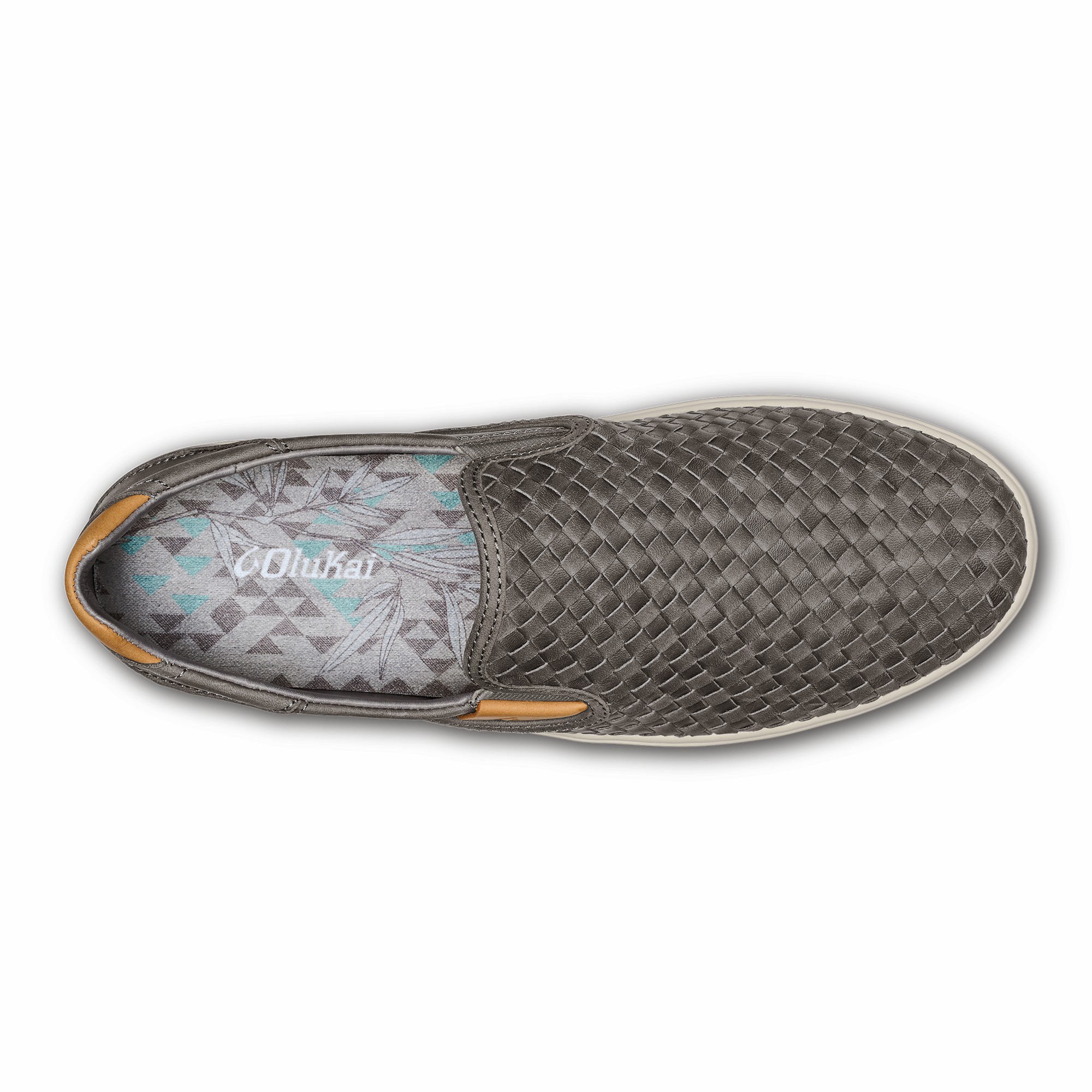 Lae‘ahi Lauhala Men's Leather Slip-On Sneakers - Ash - Image 8