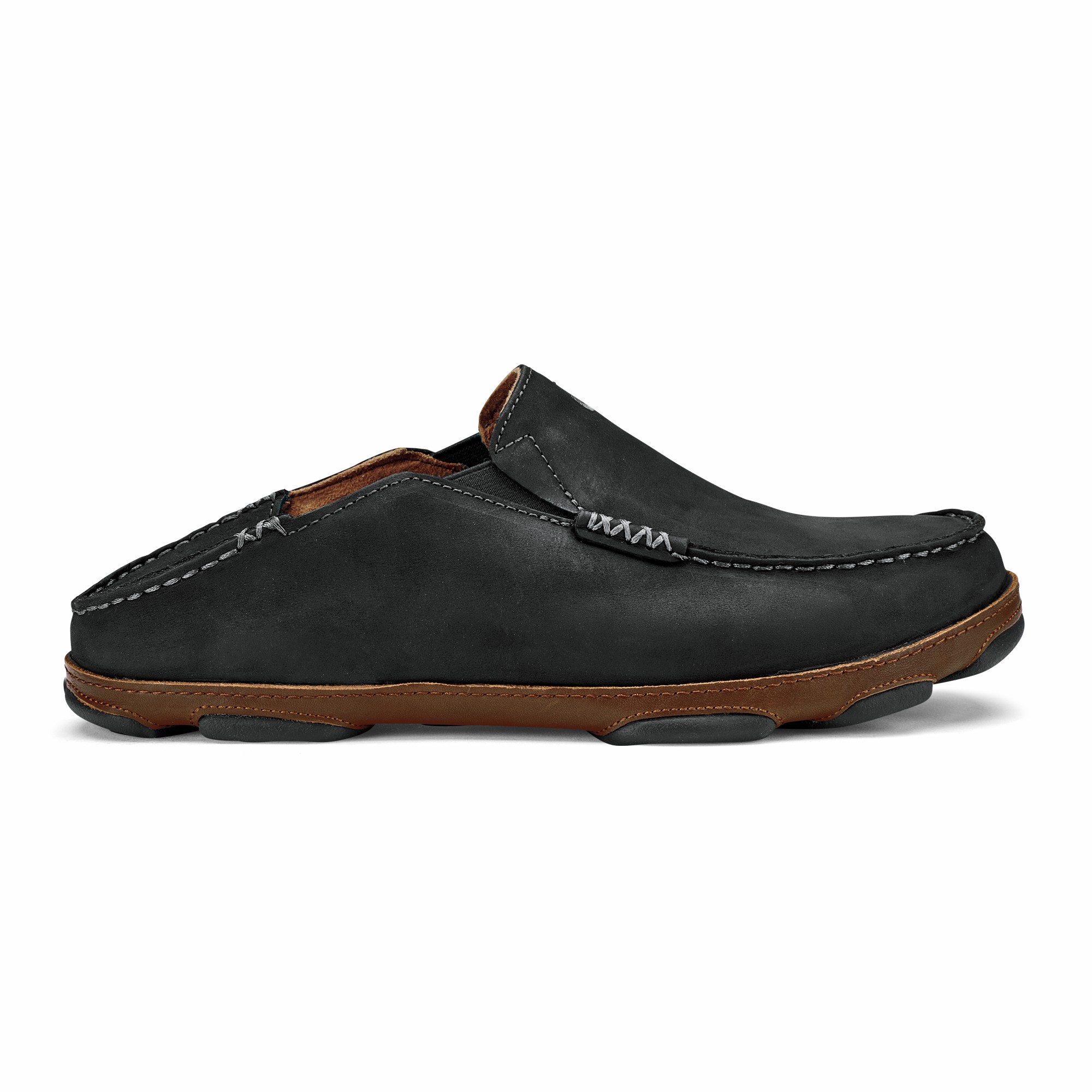 Moloā Men's Leather Slip On Shoes - Black / Toffee - Image 3