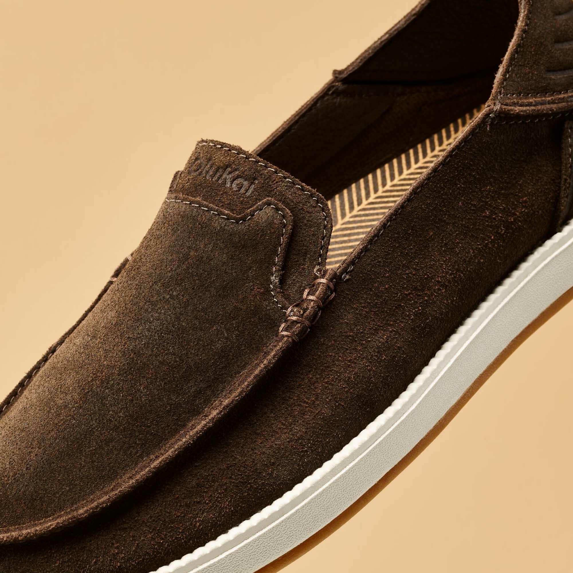 Kākaha Nia Men‘s Suede Slip-On Shoes - Dark Wood - Image 2