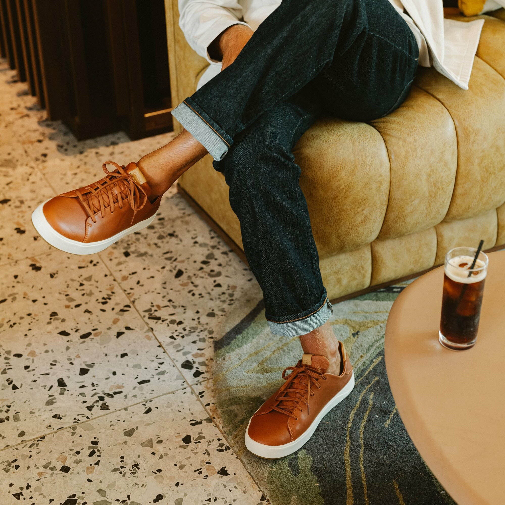 Lae‘ahi Lī ‘Ili Men's Leather Sneakers - Kukui Brown - Image 5