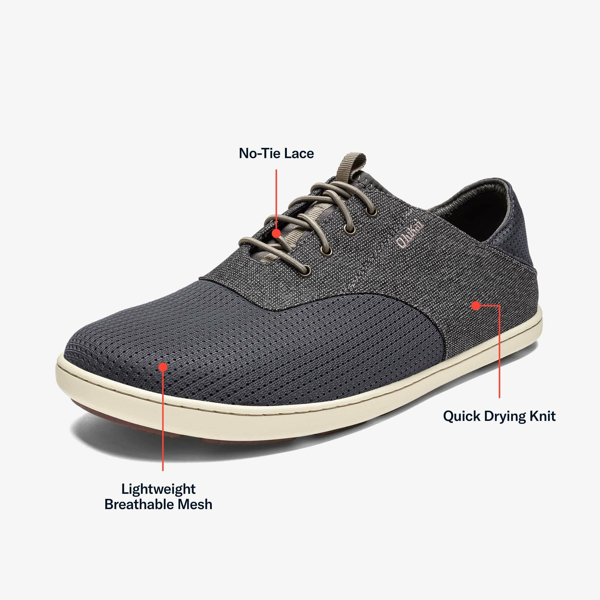 Nohea Moku Men's Boat Shoes - Charcoal / Clay - Image 4
