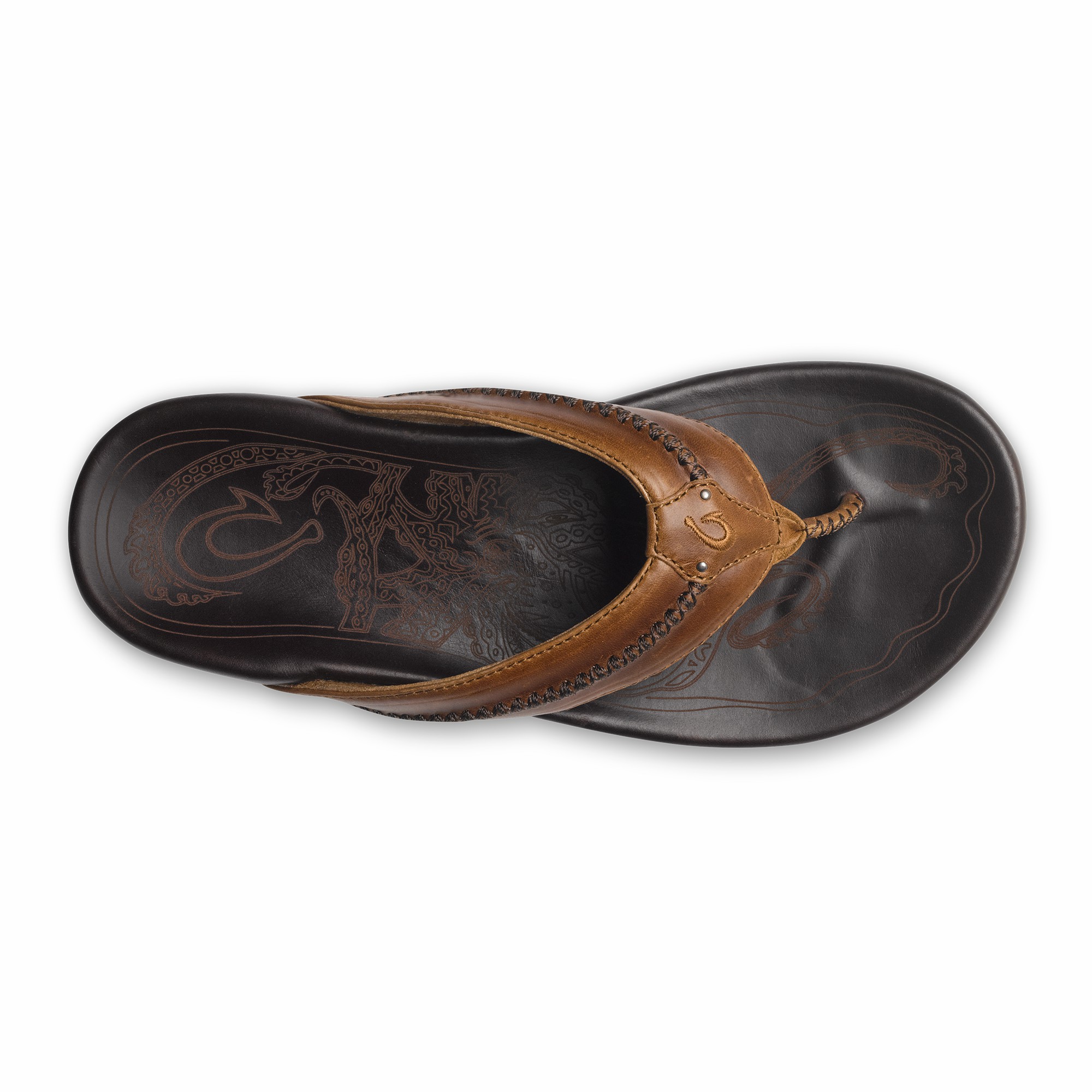 Mea Ola Men's Leather Sandals - Tan / Dark Java - Image 4