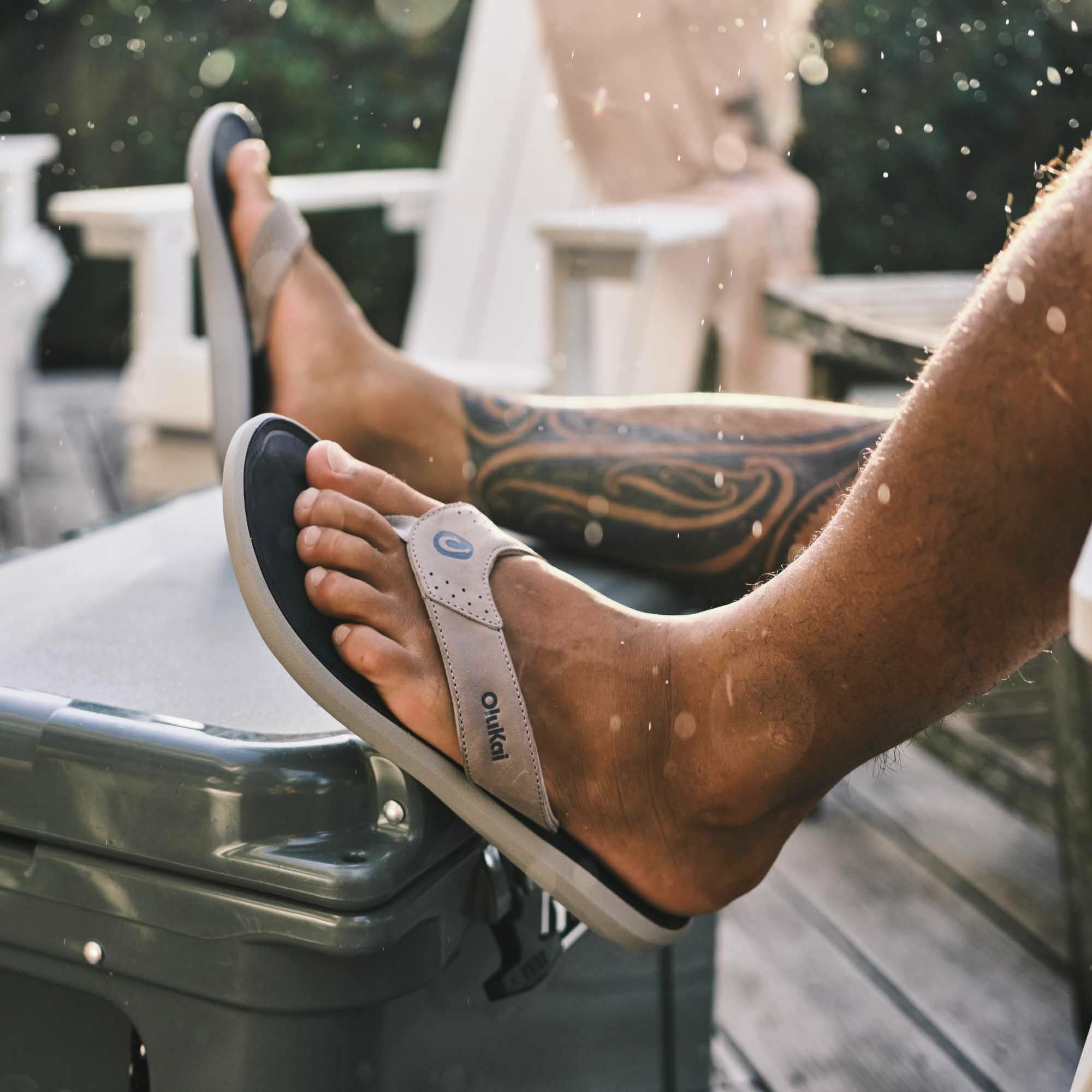 Pili Waterproof Leather Sandals - Ash / Mood Indigo - Image 2
