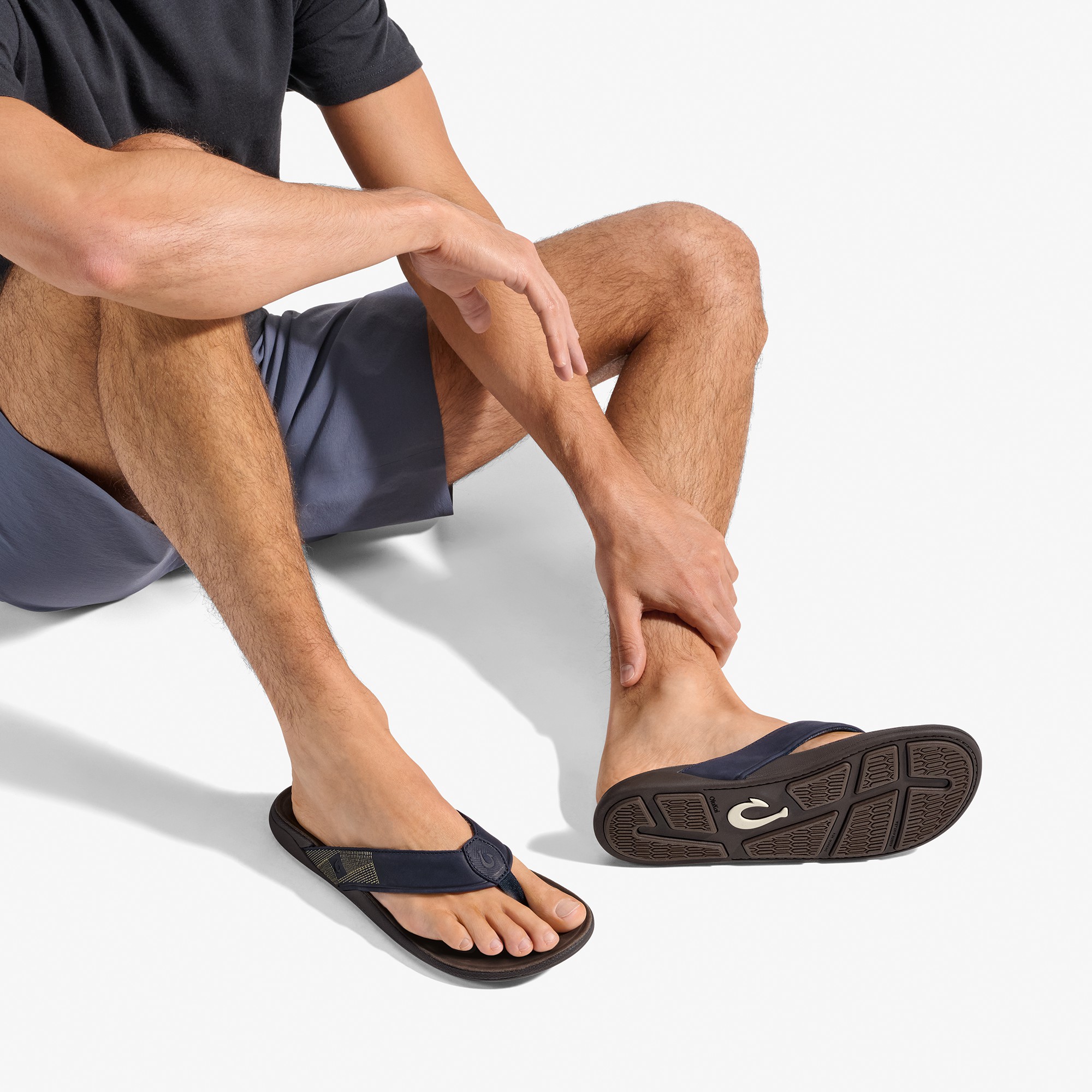 Tuahine Men's Waterproof Leather Beach Sandals - Trench Blue - Image 5