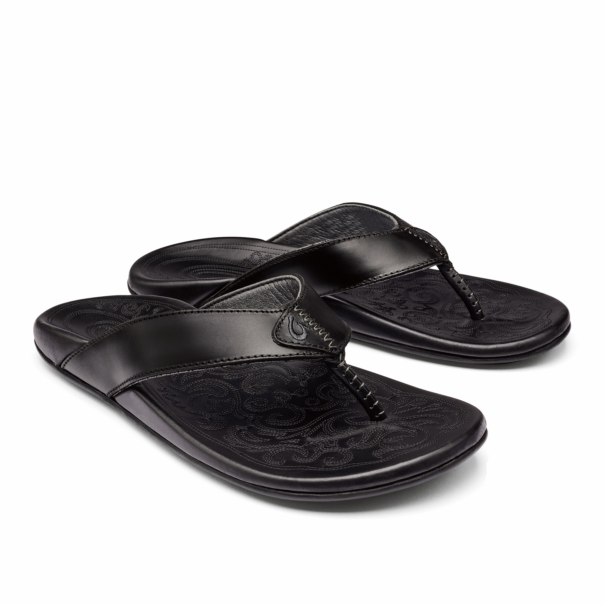 Mekila Men's Full-Grain Leather Beach Sandals - Black - Image 4