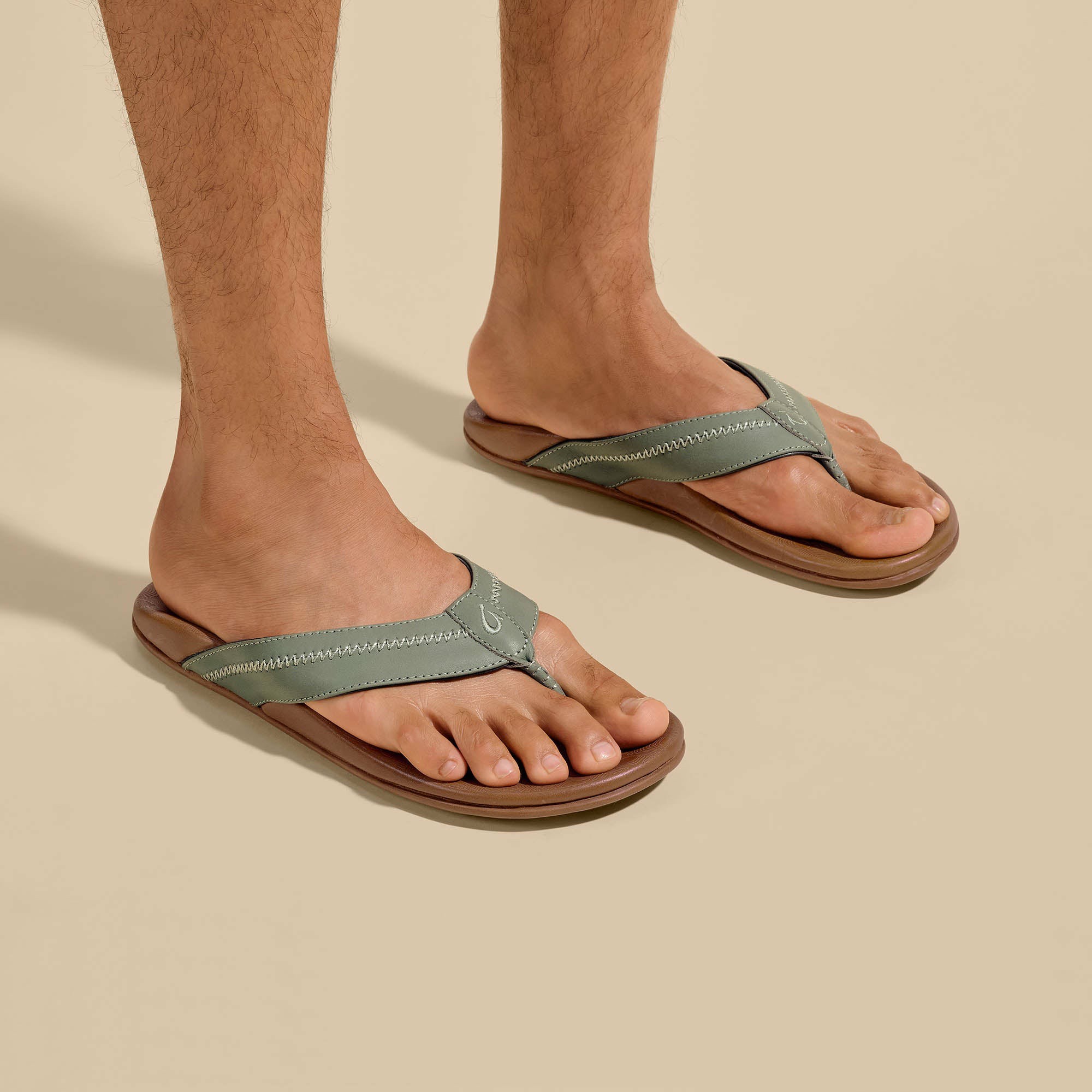 Hiapo - Odyssey Grey / Sahara Leather Beach Sandals - Image 2