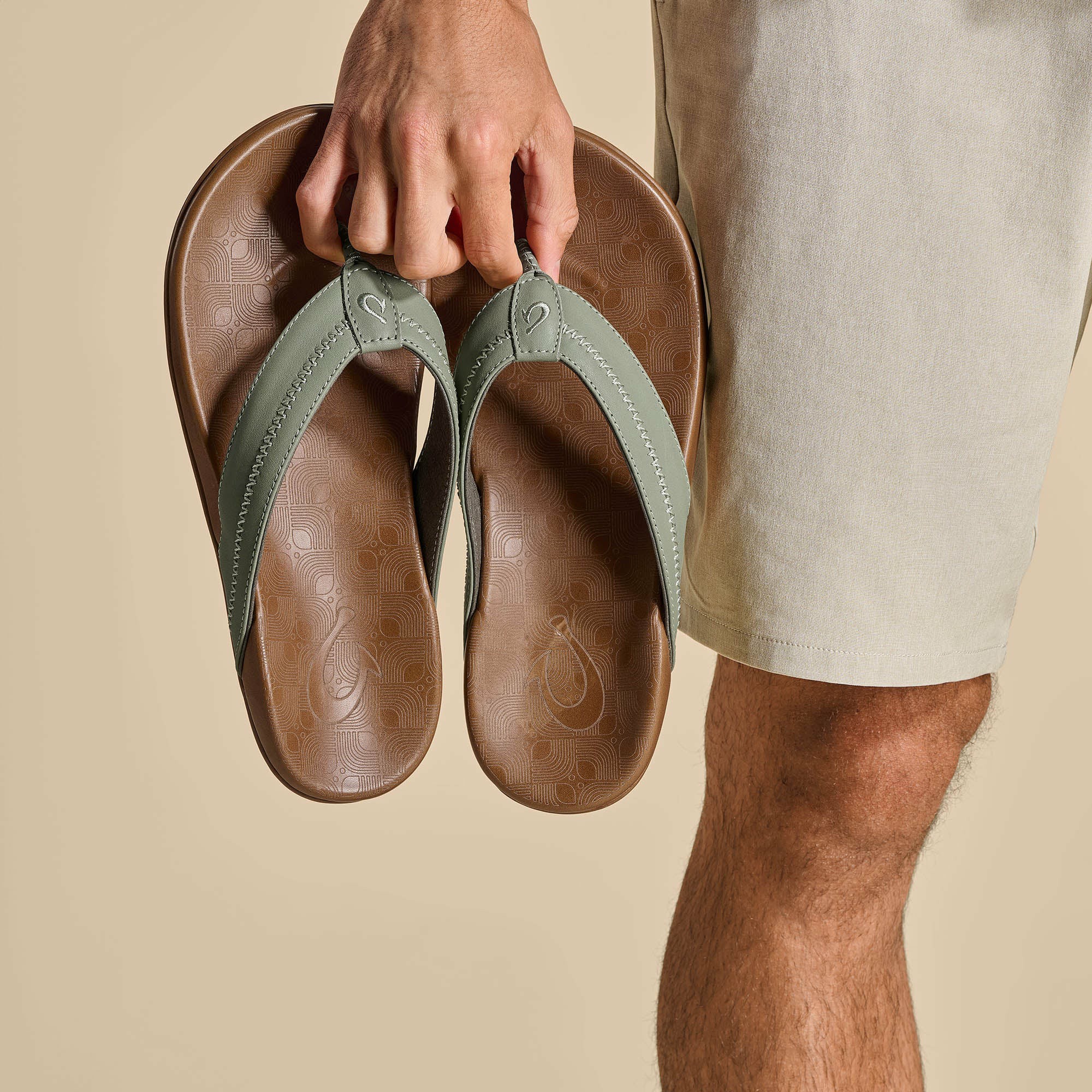 Hiapo - Odyssey Grey / Sahara Leather Beach Sandals - Image 6