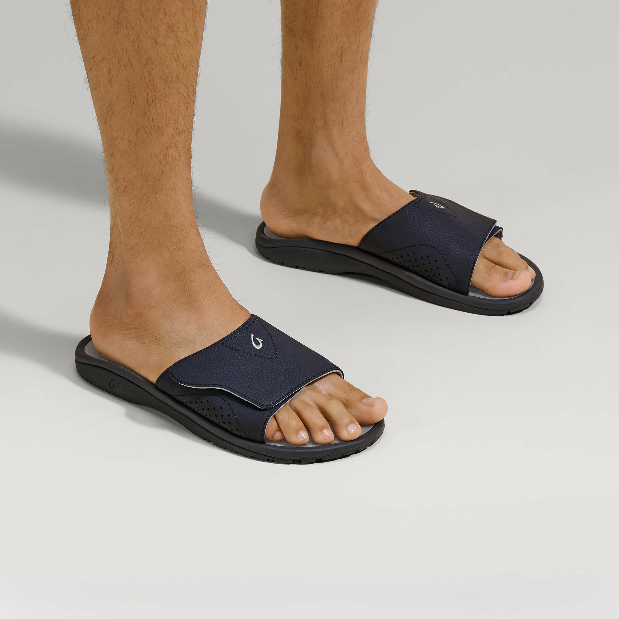 OluKai Nalu Slide - Trench Blue / Charcoal | Men's Sandals - Image 2