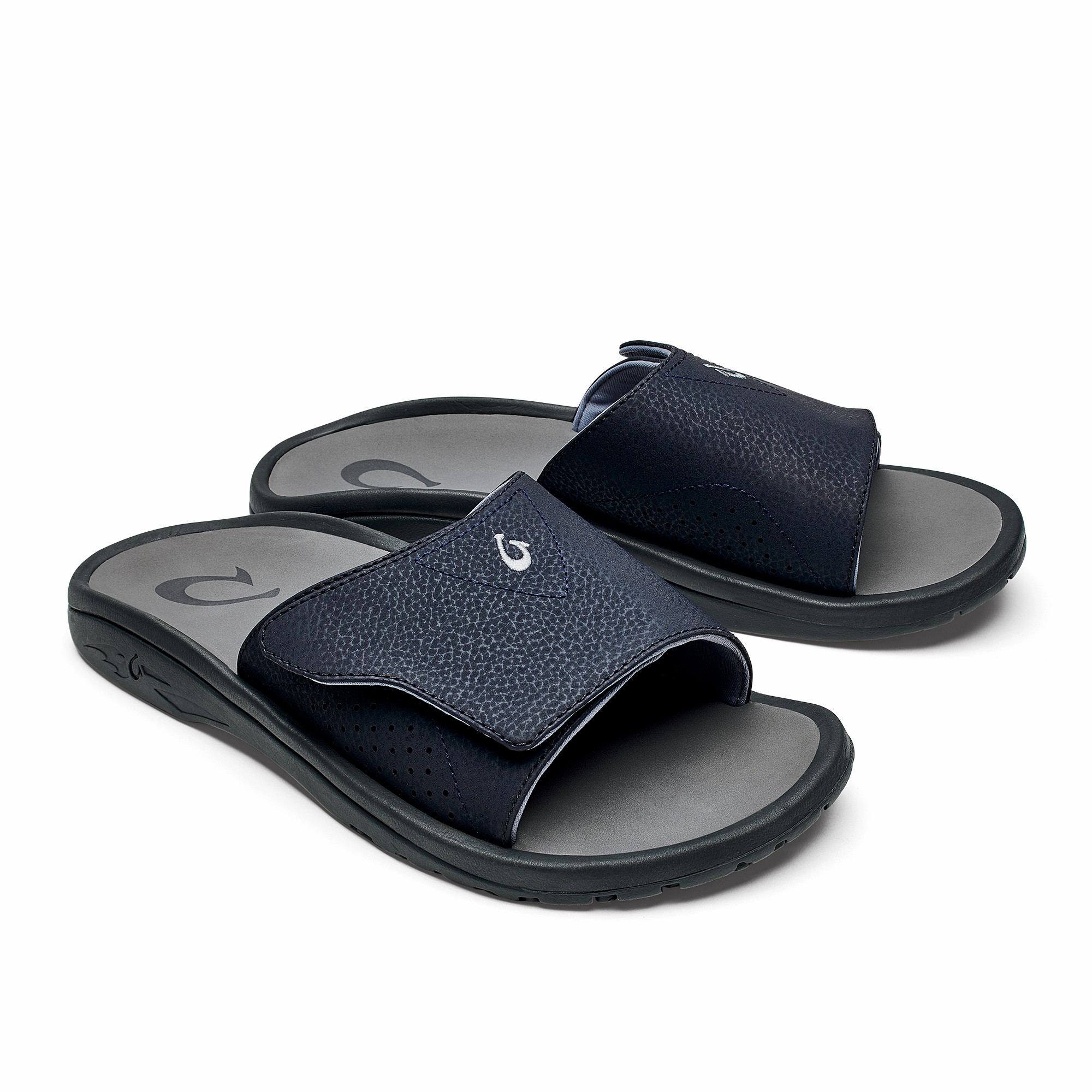 OluKai Nalu Slide - Trench Blue / Charcoal | Men's Sandals - Image 4