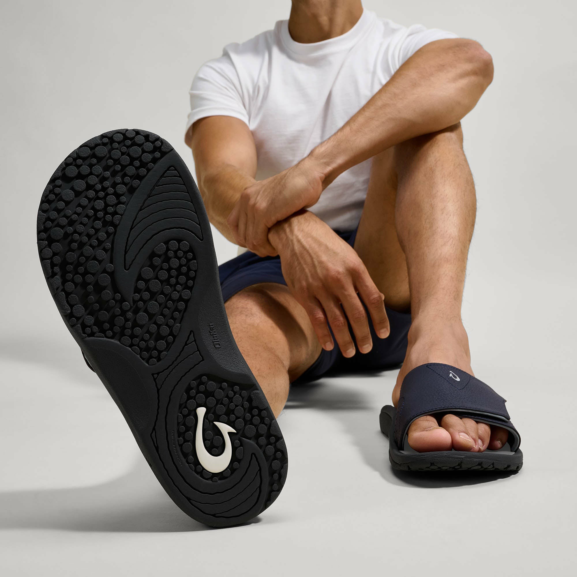 OluKai Nalu Slide - Trench Blue / Charcoal | Men's Sandals - Image 5
