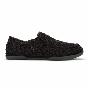 Moloā Hulu Wool Slippers - Black