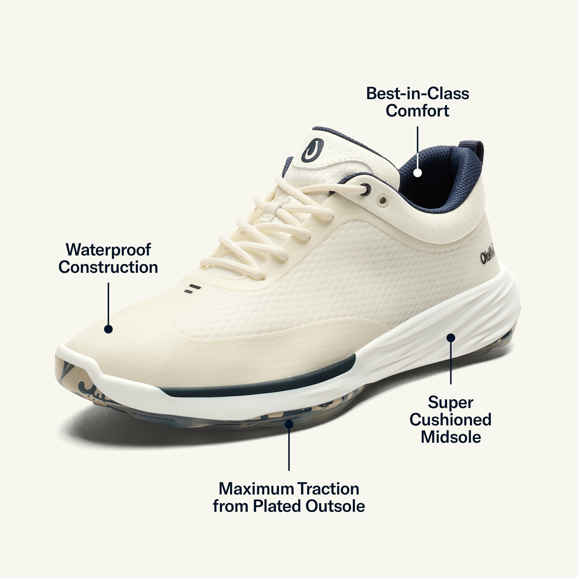 Mākena Waterproof Golf Shoes - White Sand - Image 3