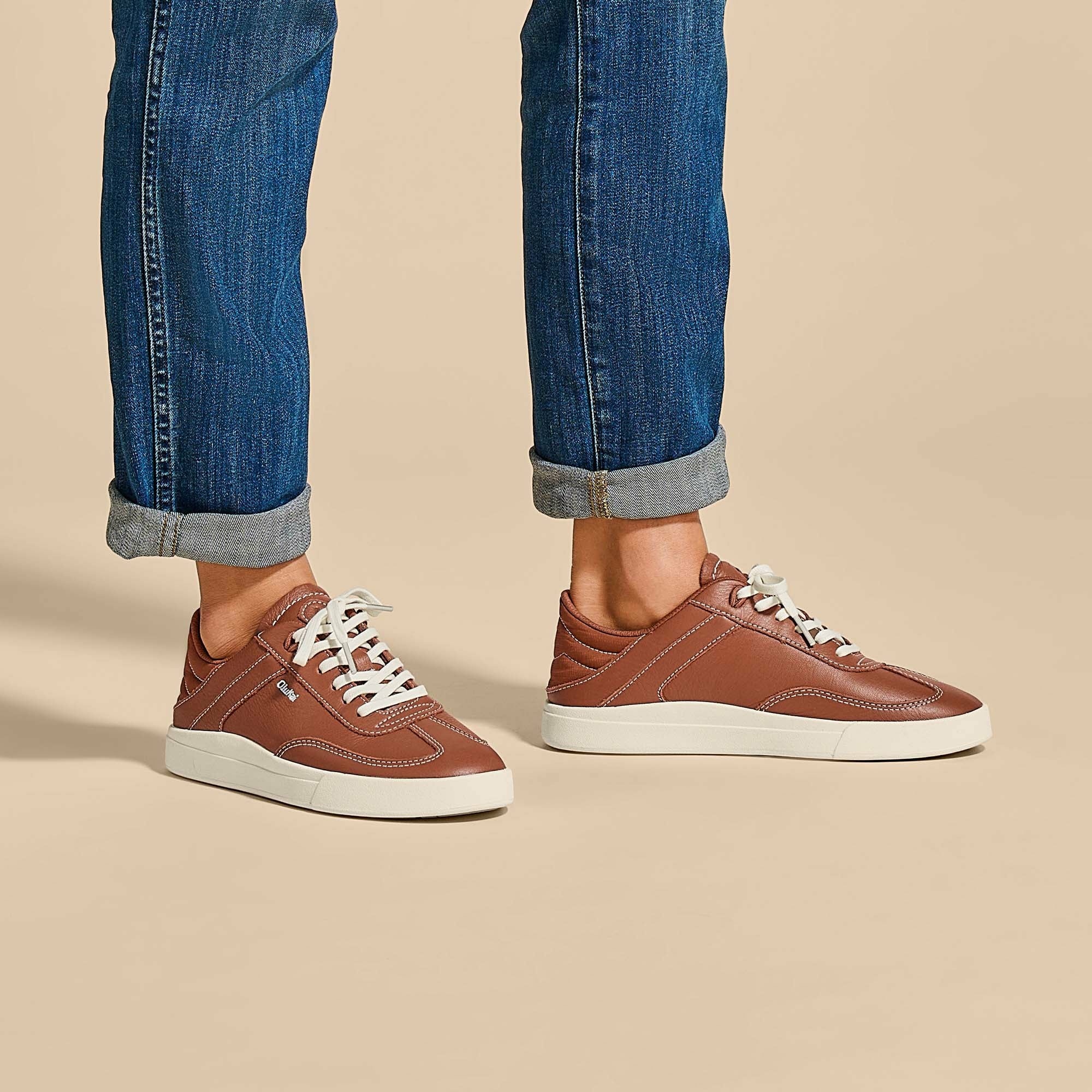Hā‘upu Leather Sneakers - Fox - Image 2