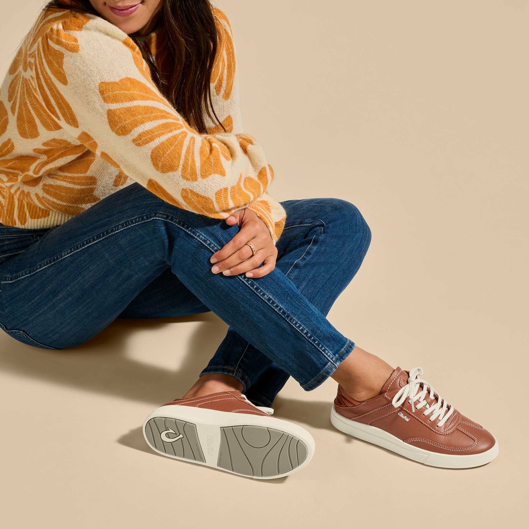 Hā‘upu Leather Sneakers - Fox - Image 4