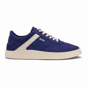 Hā‘upu Leather Sneakers - Navy / Off White