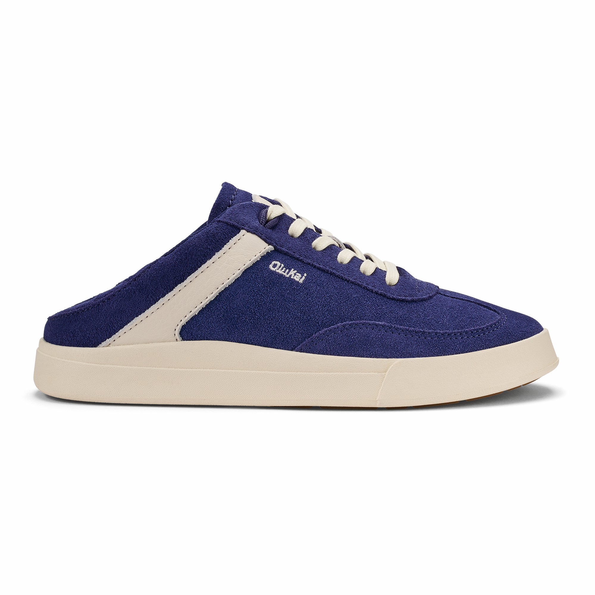 Hā‘upu Leather Sneakers - Navy / Off White - Image 4