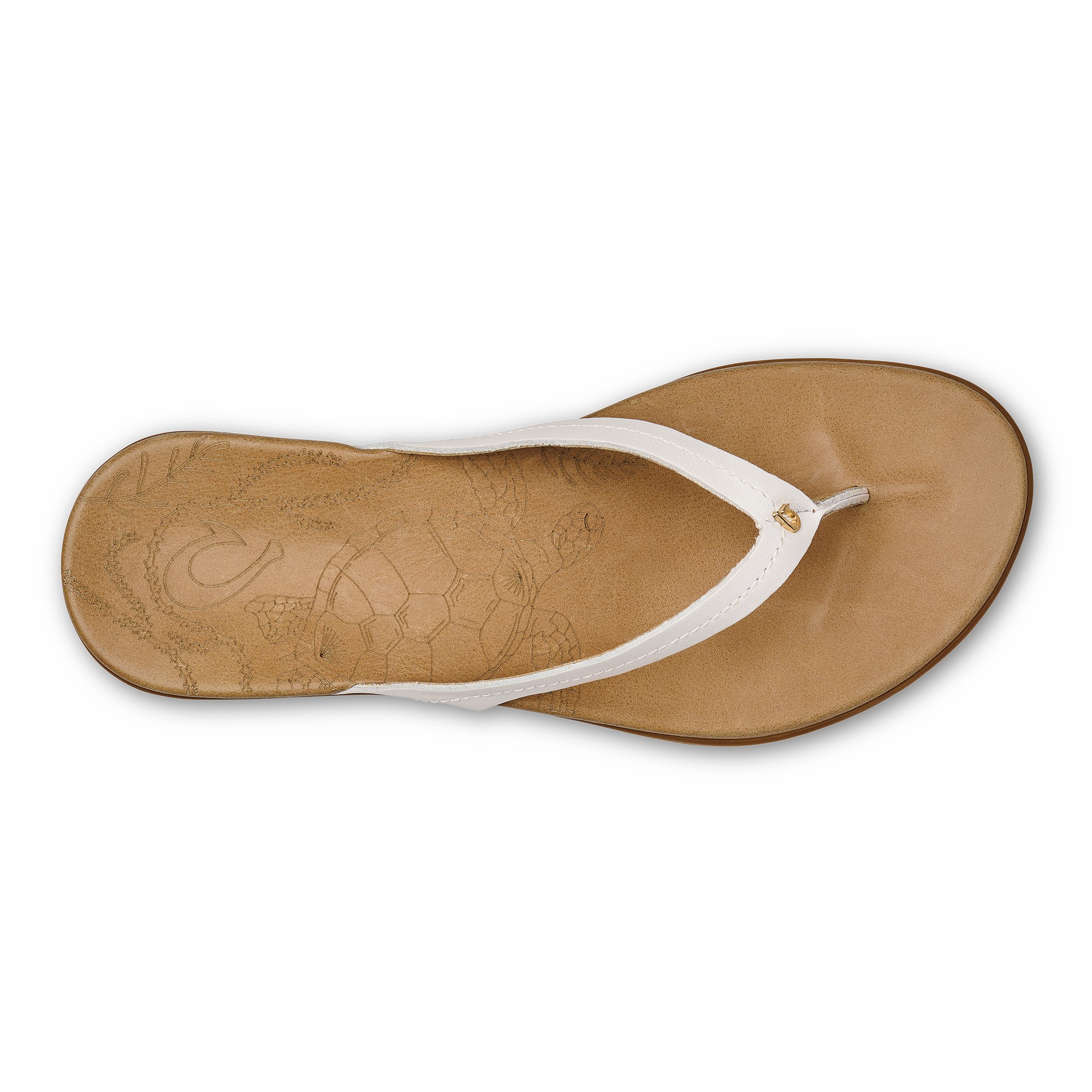 Honu Leather Sandals - Bright White / Golden Sand - Image 6