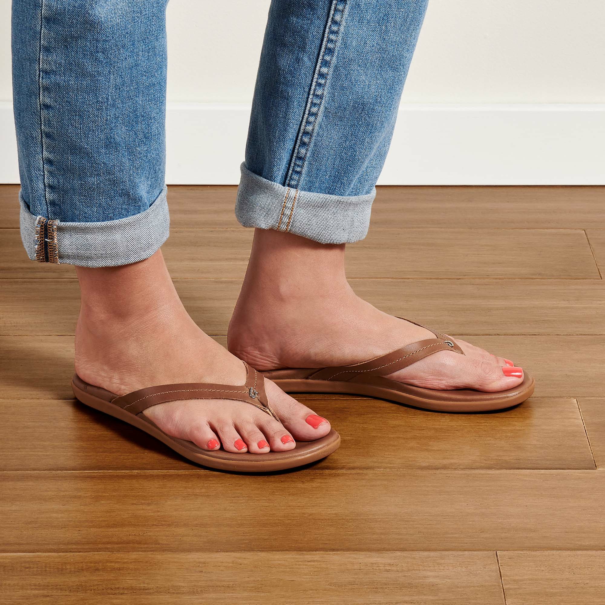 Honu Leather Beach Sandals - Tan - Image 2