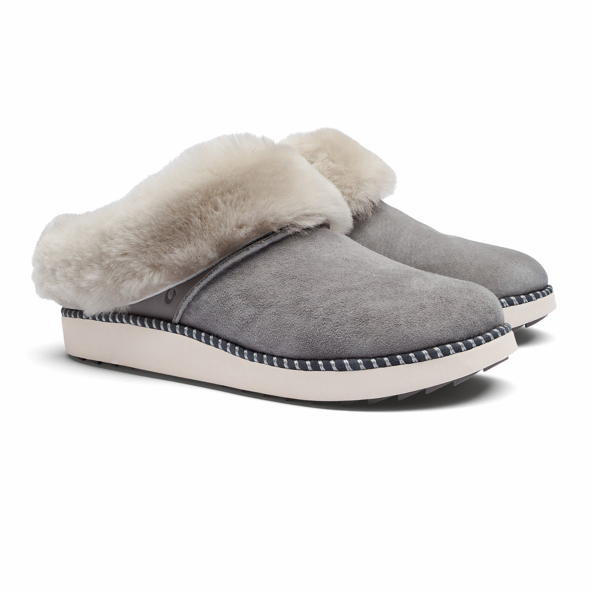 Ku‘i Fuzzy Slip-On Slippers - Fog - Image 3