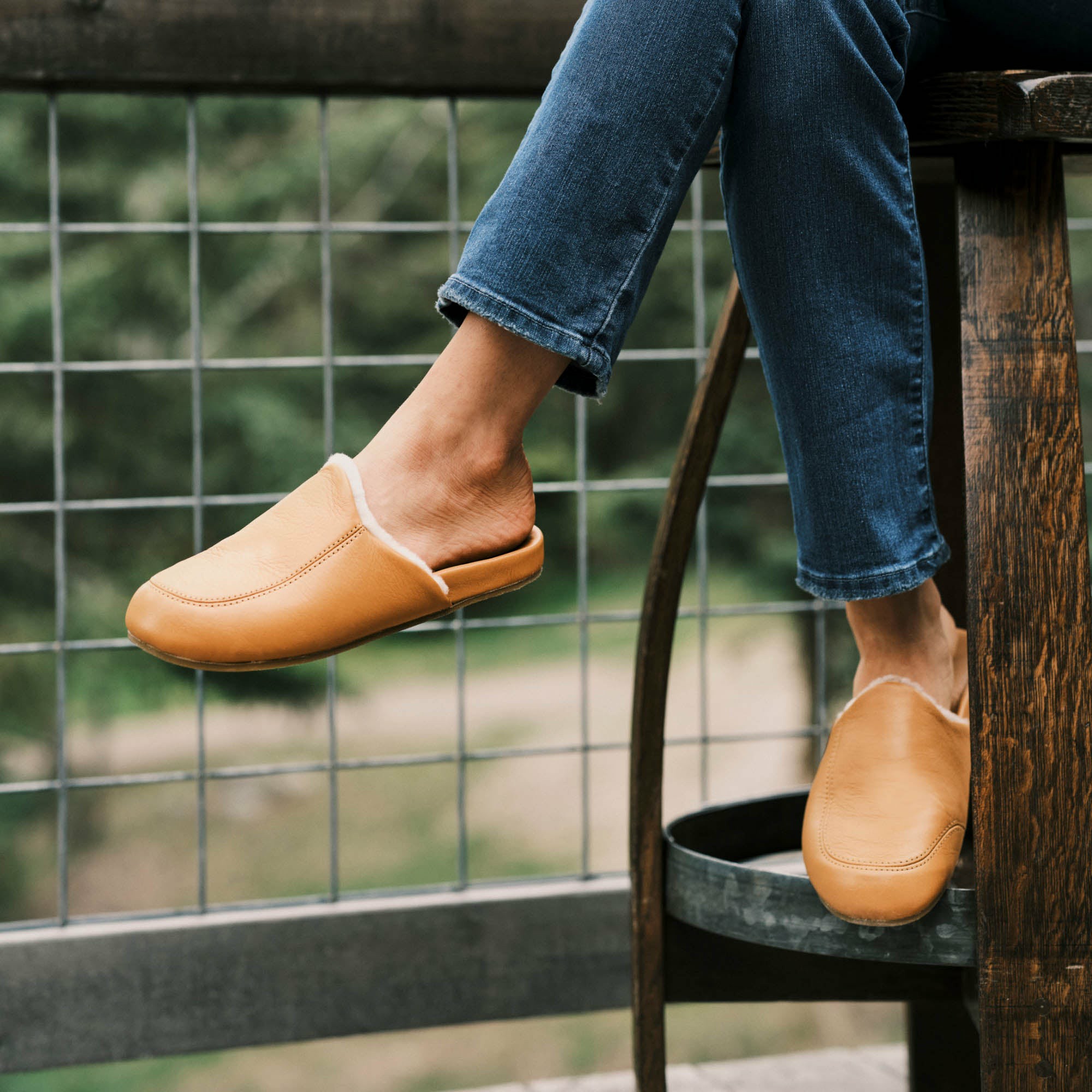 Kōnea Leather Slipper Mules - Saddle - Image 2