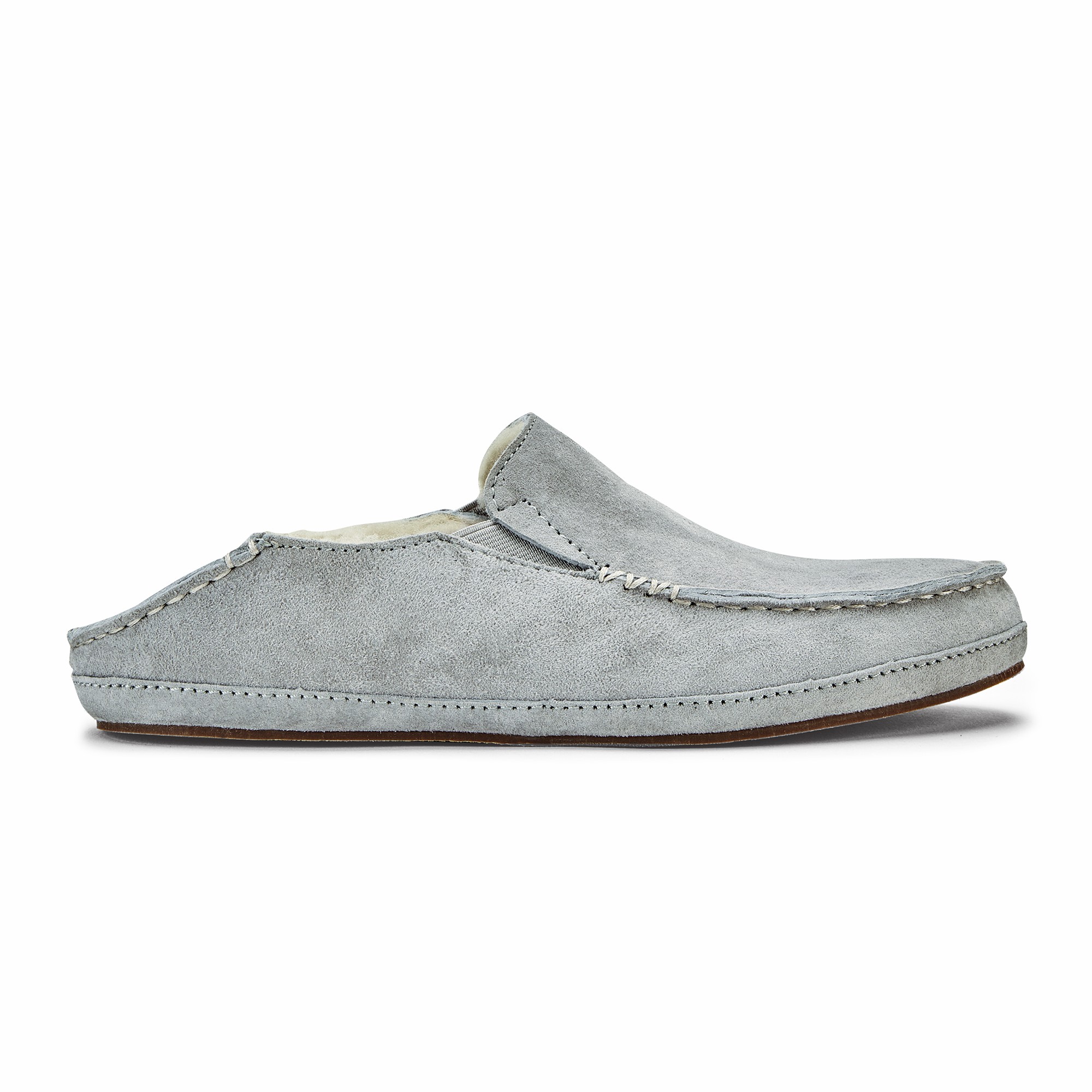Nohea Women's Leather Slippers - Pale Grey - Image 4