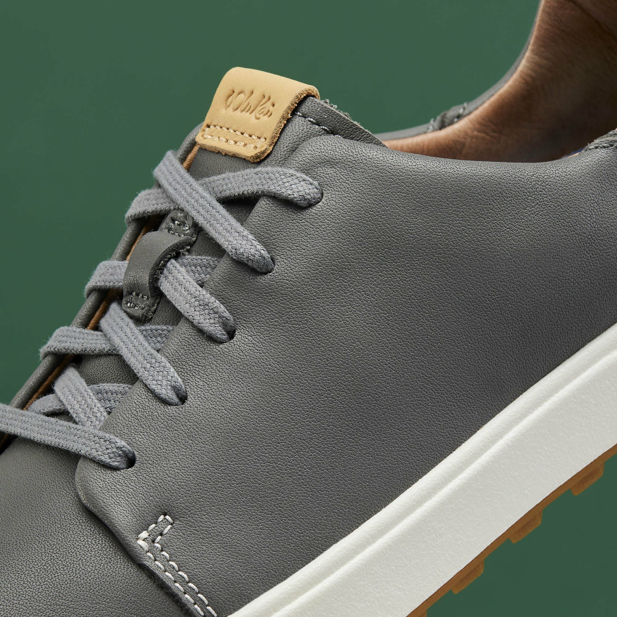 Wailea Waterproof Leather Golf Shoes - Stone - Image 4