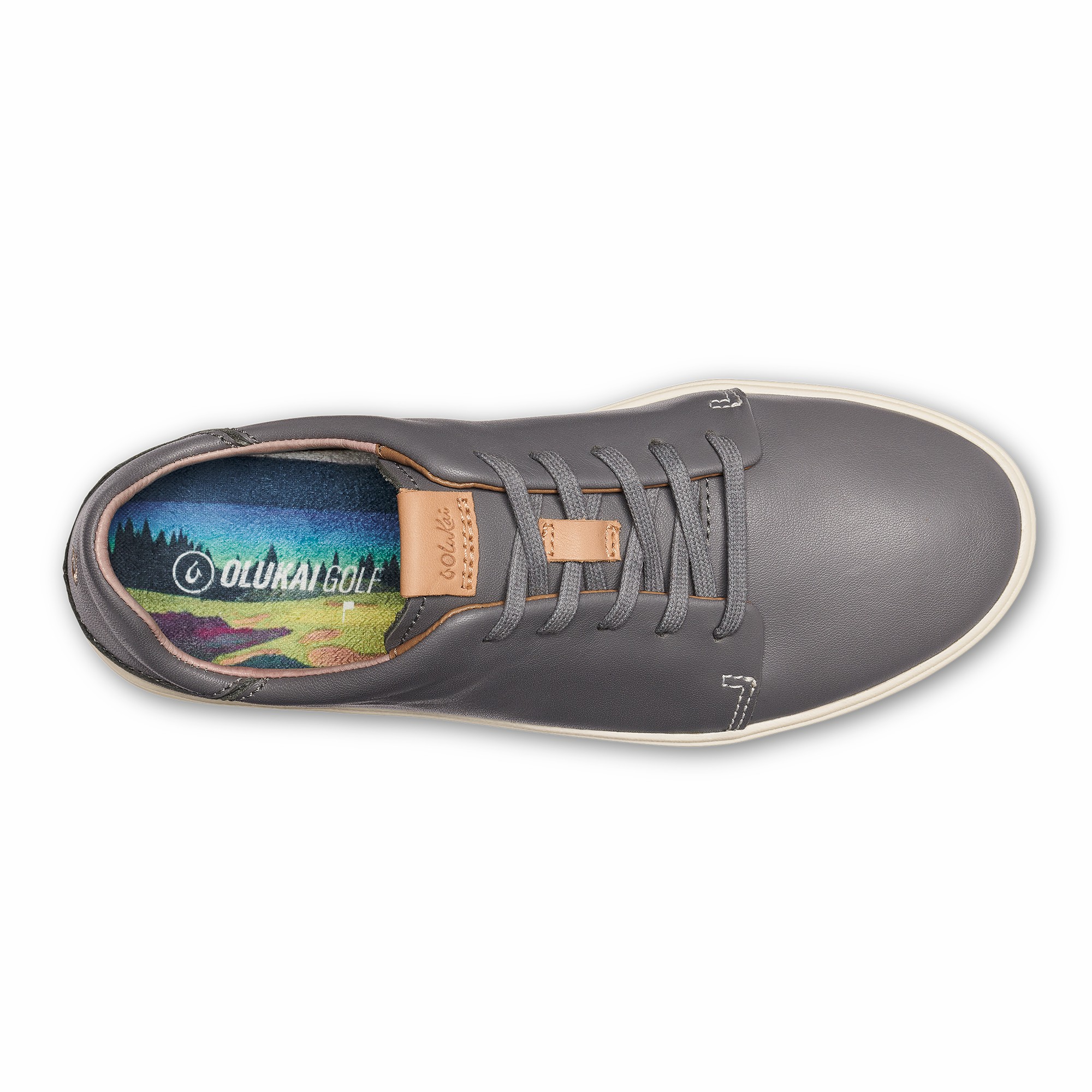 Wailea Waterproof Leather Golf Shoes - Stone - Image 8